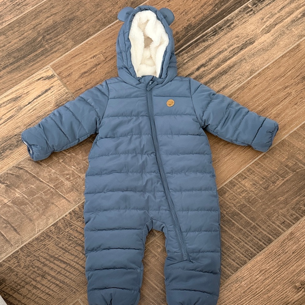 18 Month Navy Puffer Baby One-Piece Snowsuit
